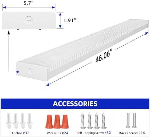 hykolity 4FT 5.7" W LED Wraparound Light, 40W, 4400lm, 4000K, 110LM/W - Image 6