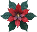 YEAHOME Chrismas Wall Decorations Indoor - 11 inch Metal Flower Wall Art Decor, Poinsettia Yard Garden Decor Hanging for Kitchen, Bathroom, Bedroom, Handmade Gift for Home, Indoor or Outdoor by YEAHOME