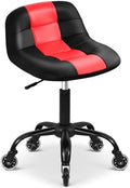 Rolling Shop Stool with Wheels, Rolling Short Stool with Back Support, 360° Swivel Garage Chair, Height Adjustable Chair 330lb Heavy Duty for Spa Salon Massage Tattoo (Red) by FreekyFit