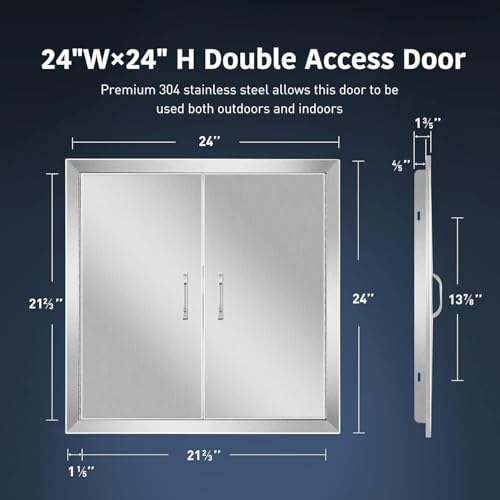 Anfrere 24" W x 24" H Outdoor Kitchen Door, Premium 304 Stainless Steel - Image 2