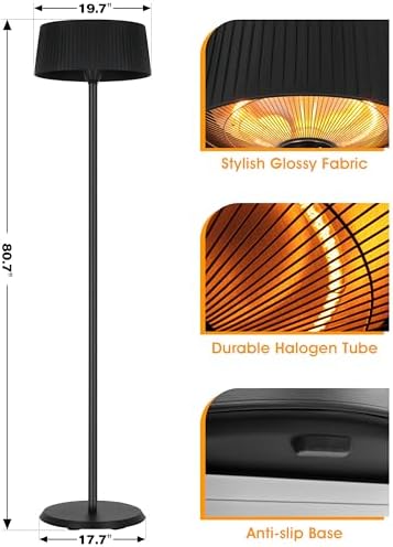 Electric Outdoor Patio Heater, 1500W Infrared Heater for Outdoor - Image 6