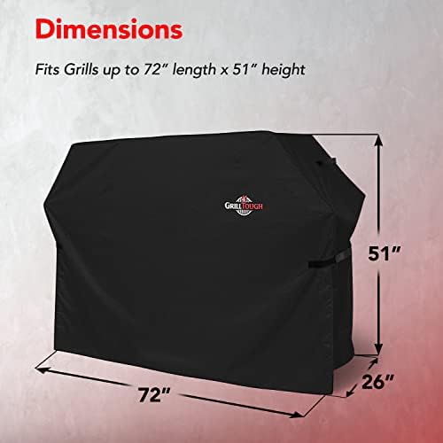 GrillTough Heavy Duty BBQ Grill Cover for Outdoor Grill, 72 Inch Black - Image 5