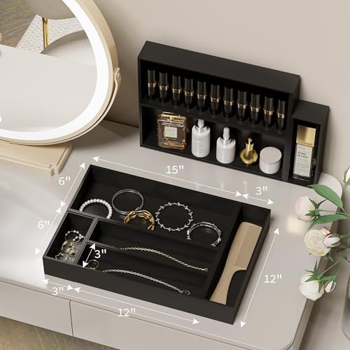 Bamboo Kitchen Drawer Organizer, 2-Pack, 12" x 3" x 2.5"，Black - Image 5
