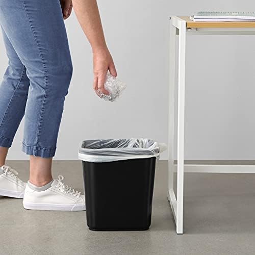 Amazon Basics Small Rectangular Commercial Office Wastebasket, Easy to Clean,11.4"L x 8"W x 12"H, 3 Gallon, Black, 6-Pack - Image 6