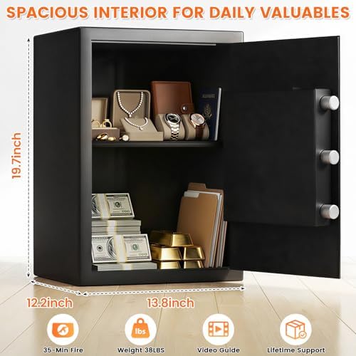 Fireproof Safe Box | 1800℉ 35-Min Real Test Fire Safe | 3.6 Cuft Large Safe - Image 5