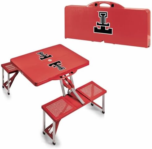 PICNIC TIME NCAA Texas Tech Red Raiders Folding Picnic Table - Camping Table - Outdoor Table with Umbrella Hole, (Red) - Image 6