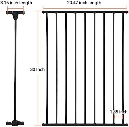 COMOMY Iron Fence Gate Extension, 30" Tall, Black - Image 2