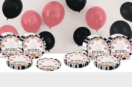 My First Rodeo Baby Girls 1st Birthday - 32 Piece Disposable Party Supplies - Decorations for Cowgirl Birthday Round Party Plates - Large 9" Paper Plates In Bulk - Image 5