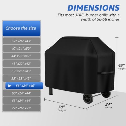 Perfect Grill Cover for Outdoor Grills Waterproof Rip-Proof Weather Resistant for Reliable Protection Griddle Cover Easy to Clean Adjustable Hem Drawstring Fade Resistant (Brown, 58) - Image 2