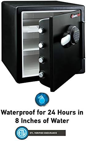 SentrySafe Fireproof and Waterproof Steel Home Safe with Keypad, Floor Safe with Interior Lighting and Shelves, 1.23 Cubic Feet, 17.8 x 16.3 x 19.3 Inches, SFW123FUL - Image 3