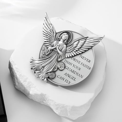 Guardian Angel Visor Clip for Car,Never Drive Faster Clip 2.95 Inch, Drive Safe Inspirational Gifts for Women Men (2pcs Guadian Angel Pouch Pack) - Image 5