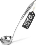 Zulay Kitchen Stainless Steel Soup Ladle - 13” Large Ladle for Soups, Stews & Sauces - Durable, Heat-Resistant, Rust-Proof & Dishwasher Safe Kitchen Utensil with Ergonomic Handle by ZulayKitchen