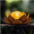 Huaxu Solar Lights Outdoor Decor Metal Lotus Flower LED Waterproof Glass Decorative Gifts for Garden Lover Women Mom Table Pathway Lawn Patio Yard Ground by Huaxu