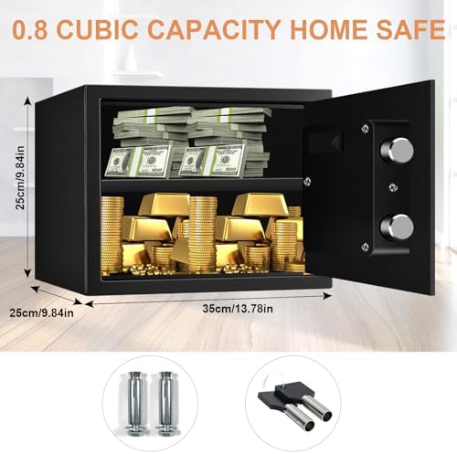 1.7 CUFT Home Safe Fireproof Waterproof, Anti-Theft Digital Security Personal Safe Box with Electronic Keypad and Removable Shelf, Small Fireproof Safe for Documents Money, Jewelry, Medications - Image 6