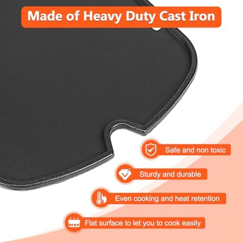 QuliMetal 7034 Cast Iron Griddle for Weber Traveler 9010001 Gas Grill - Image 3