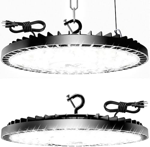 320W UFO High Bay LED Shop Lights, 2 Pack 45000LM Garage Lights by Unknown