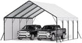 VEVOR Heavy Duty Metal Carport, 20 x 20 ft Outdoor Carport with Sturdy Frame & Roof, Car Garage Shade with Removable Sidewalls, Multi-Use Car Shelter for Pickup, Boat, Trucks & Tractors by VEVOR