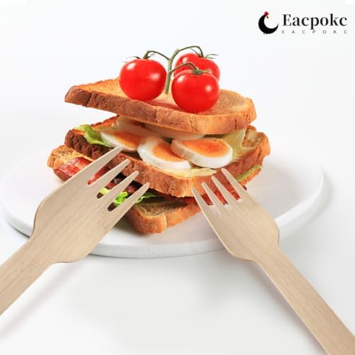 Disposable Wooden Forks, 100 PCS Eco-friendly Forks Recycling Wood Utensils Disposable Cutlery Fork for Eating, Outdoor Camping, Party, Picnics, Weddings, Dinner Events - Image 4