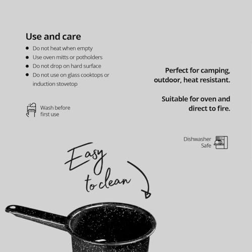 Granite Ware Saucepan Set, 1 Qt & 2 Qt - Speckled Black, Set of 2 - Image 6