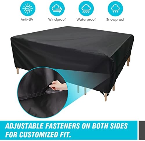Velway Patio Furniture Cover Outdoor Waterproof Rectangular Patio Table Chair Sofa Set Cover, 128" Lx82 Wx28 H, All Weather Oxford Tear-Resistant Material with Zipper Carrying Bag Windproof Buckles - Image 2