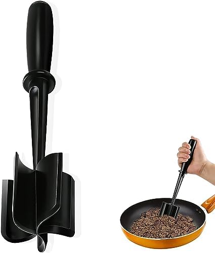 Meat Chopper, Hamburger Chopper, Potato Masher-Professional Multifunctional Heat Resistant Nylon Ground Beef Smasher Kitchen Tools And Gadgets, ​Safe For Non-Stick Cookware by Unknown