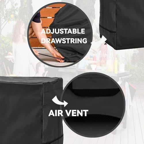Outdoor Prep Table Cover for Outdoor Wicker Bar Cart, Black - Image 6