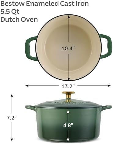 Tramontina Bestow Enameled Cast Iron 5.5-Qt Round Dutch Oven Pot with Lid - Image 2