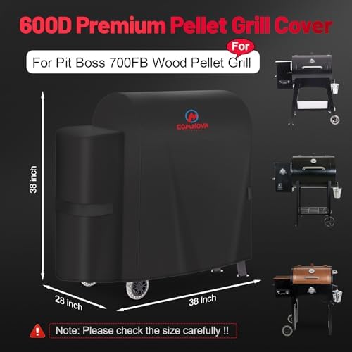 Comnova Grill Cover for Pit Boss 700FB - 600D Wood Pellet Smoker Cover for Pitboss Waterproof & Heavy Duty, Premium Pellet BBQ Cover for Pit Boss 400FB, 700FB, Lexington 500, Pro 600 and Z Grill 550B - Image 2
