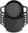 Ziliny 6 Pack Mini Cast Iron Skillets 6.3 x 6.3 x 1.5 Inch Pan Ramekin Set by Ziliny