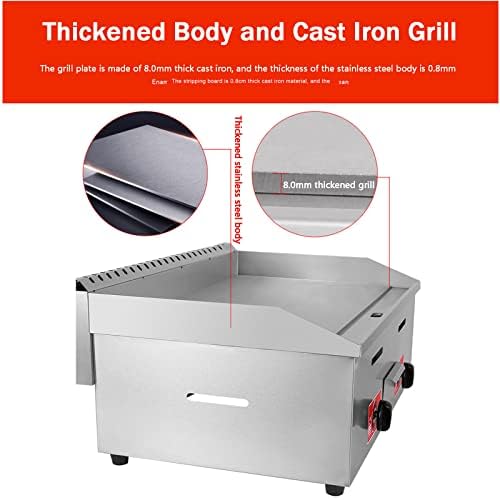 Commercial Gas Griddle,Restaurant Burger Grill,Outdoor Gas Griddle,for Parties and Camping (718b) - Image 5