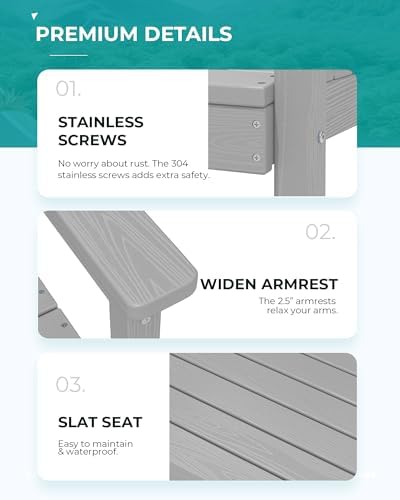 SERWALL Outdoor Dining Set, Patio Dining Set with Bench, Light Gray - Image 2