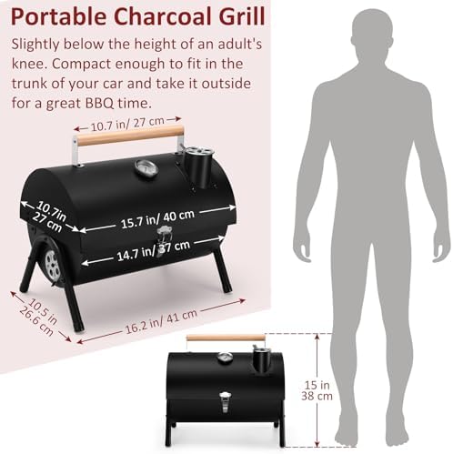 Leonyo Portable Charcoal Grills Outdoor, Small BBQ Grill Charcoal Tabletop - Image 2