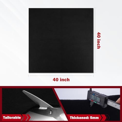 kanhiro 40x40 Inch Large Welding Blanket Fireproof Pad - 5mm Thickened Fire Resistant Carbon Felt Cloth, Flame Retardant Fabric, Heat Shield for Grill Cover, Soldering, Firepit, Smoker - Image 2