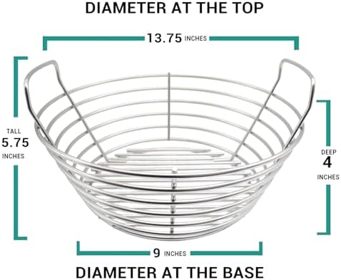 Charcoal Ash Basket with Handles, Stainless Steel Fits Big Green Egg Large, Kamado Joe Classic & Joe Junior – Heavy Duty Charcoal Holder for 14" Grills - Image 3