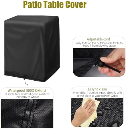End Tables Cover Outdoor Side Table 11.42x15.35x22.4in - Image 5