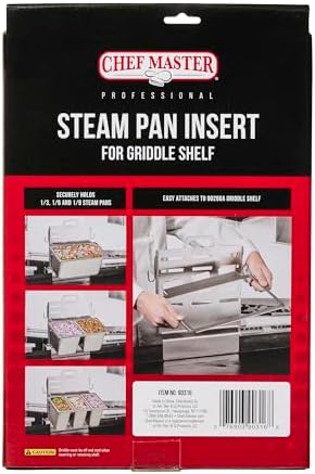 Chef Master Steam Pan Insert for 90260 Griddle Shelf, For 1/3 1/6 1/9 Sizes - Image 3