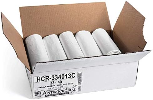 Aluf Plastics High Density Trash Bags, 33 Gallon, 13 Micron (eq), 33" x 40", Clear, for Bathroom, Office, Industrial, Commercial, Janitorial, Municipal, Recycling (Pack of 500) - Image 2