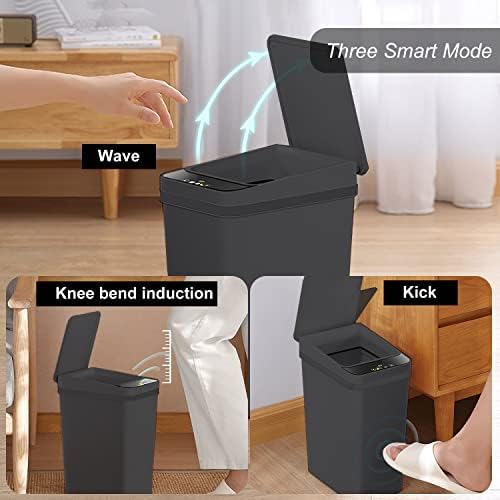 2 PACK - Touchless Bathroom Trash Can - Skinny Motion Sensor Trash Bin - Image 2
