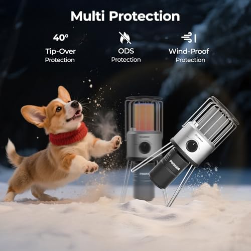 Portable Propane Heater, CAMPLUX 8,500 BTU Outdoor Patio Heater with Safety Tilt Switch and Adjustable Heat, 4.2Lb Light Weight with Storage Bag, Ideal for Camping Tents, Garages, Patio, Fishing Spots - Image 5