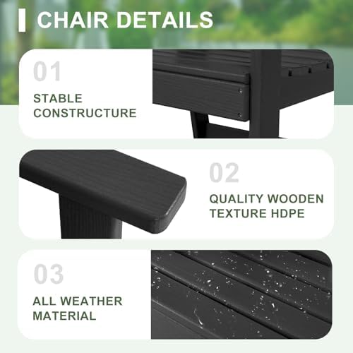 FUNBERRY Outdoor Dining Set, HDPE 5 Piece Dining Table Set with Chairs - Image 3
