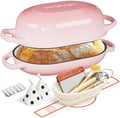 Enameled Cast Iron Sourdough Bread Oven, Dutch Oven for Bread Baking, - incl. Sourdough Bread-Baking Supplies like Banneton Bread-Proofing Basket - 5QT Loaf Cast Iron Bread Pan-Making Kit Pan, Pot, Sour Sough Tools, Lame (Pink) by UmiteChef