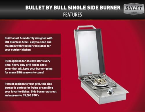 Bullet by Bull Stainless Steel Outdoor Kitchen Grill Set - Built-In Liquid Propane Grill -BBQ Kitchen Island Bundle - Includes 5 Burner Grill, Side Burner, Double Access Door & Double Storage Drawer - Image 2