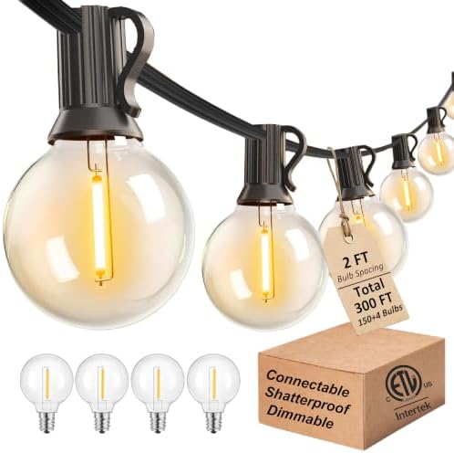 Outdoor String Lights 300FT Wateproof Outside Lighting for Patio Backyard by Lifeisgood