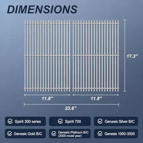 Uniflasy 7639 Grill Grates for Weber Spirit 300 & GS4 Spirit II 300 - Image 2