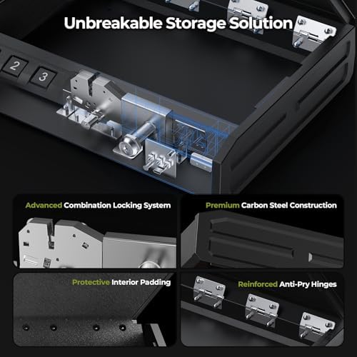 ONNAIS Large Biometric Gun Safe for Handgun with Fingerprint Keypad Lock - Image 4