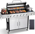 6-Burner Propane Gas Grill with Cast Iron Grates and Griddle by Unknown