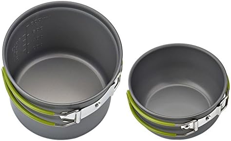 Camping Cookware Mess Kit Backpacking Pot Gear Camping Cooking Pots and Pans Set Camp Kitchen Equipment Accessories Green - Image 7