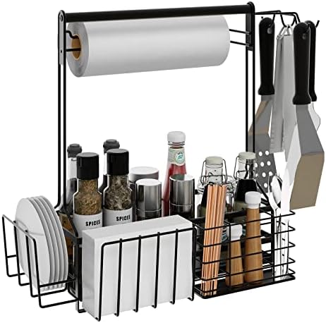 BBQ Caddy,Grill Caddy for Outdoor Grilling with Paper Towel Holder by ZDDLOINP