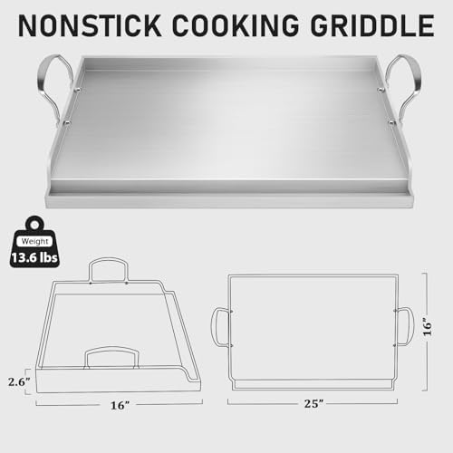 Utheer Safer Ceramic Nonstick Stainless Steel Griddle, PFAS/PFOA/PTFE-Free - Image 2