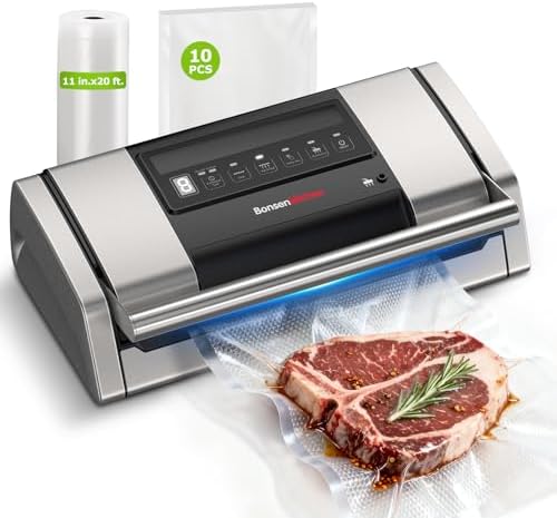 Bonsenkitchen Vacuum Sealer for Food, Easy-Lock Handle with Digital Timer by Bonsenkitchen
